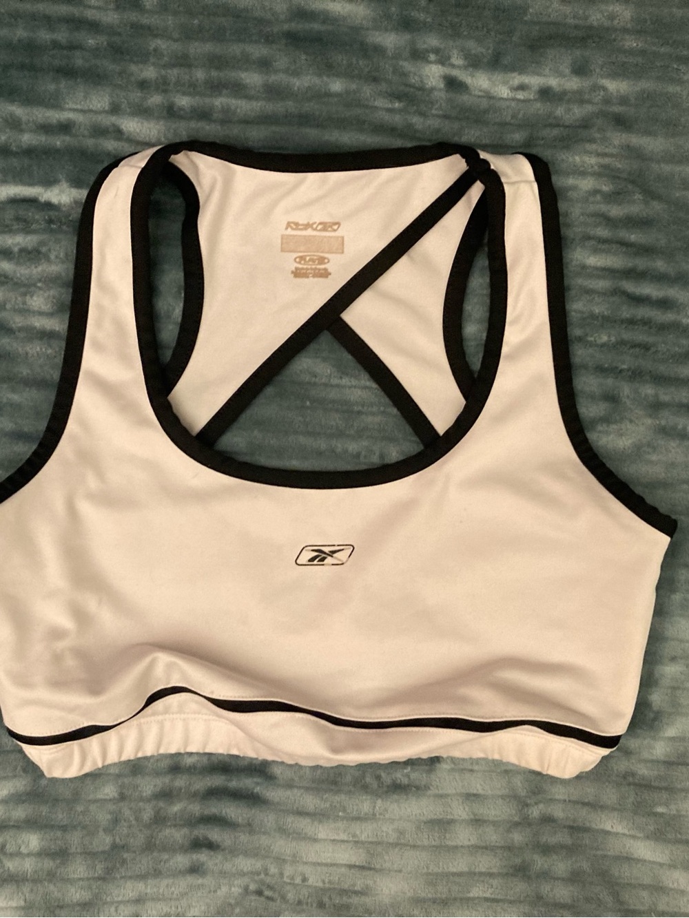 Reebok White Sports Bra with Black Trim Racerback
